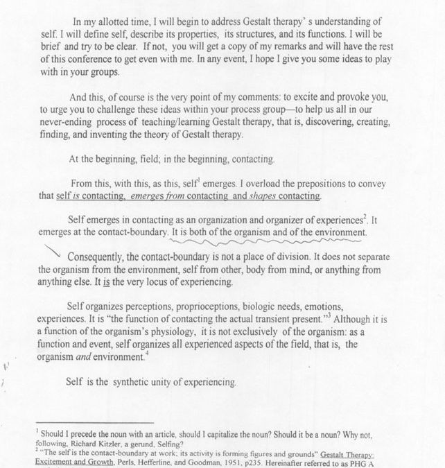 Self: Structuring/Functioning