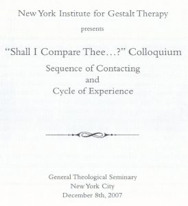 Shall I Compare Thee 2007 Colloquium