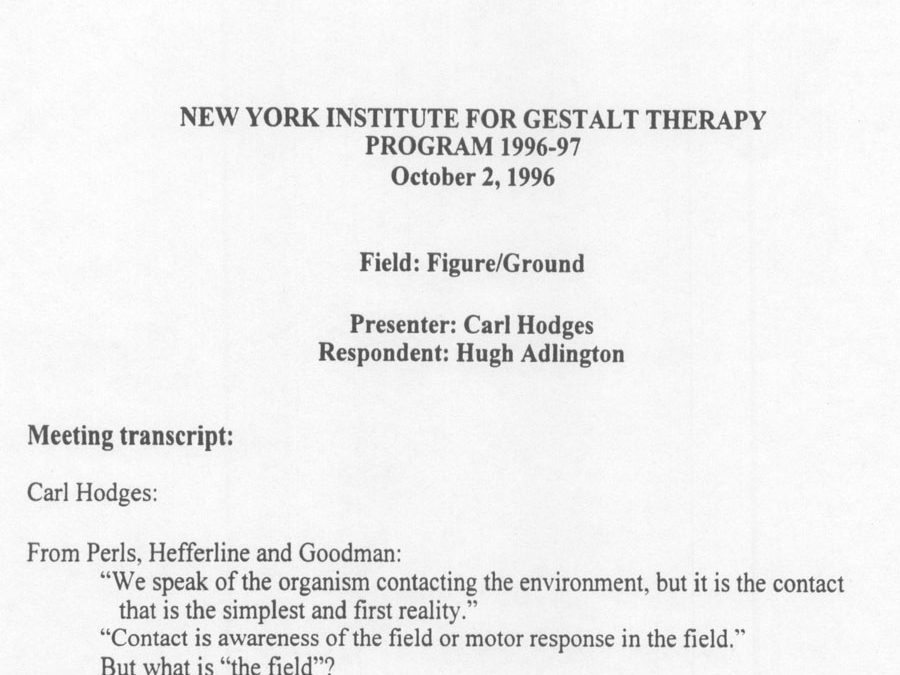 Field: Figure/Ground – Carl Hodges 1996